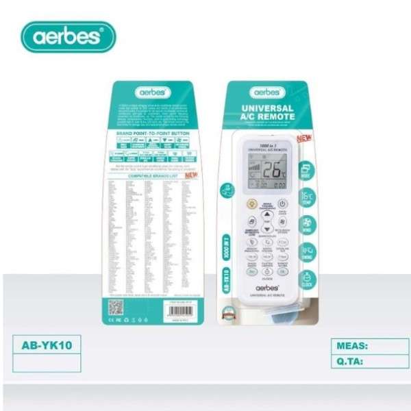 Aerbes AB-YK10 Universal Air Conditioner Remote Control 1000 in 1 With Flashlight