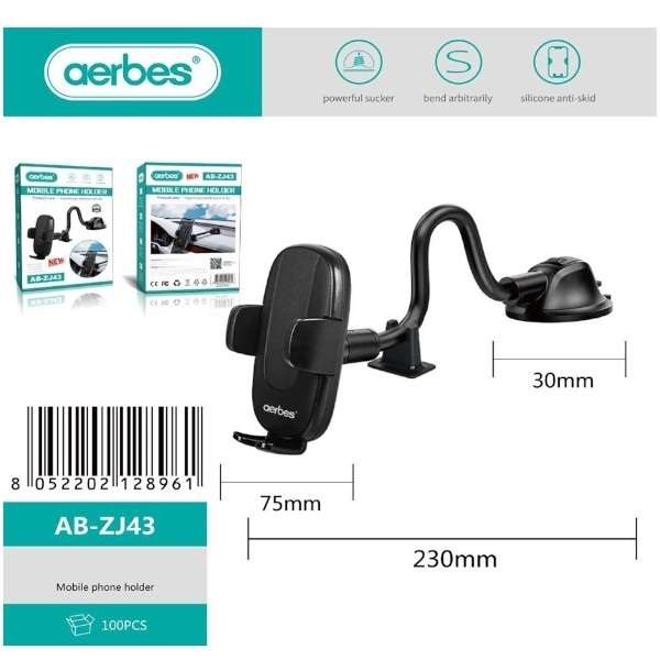 Aerbes AB-ZJ43 Silicone Anti Skid Sunction Car Dashboard Phone Holder