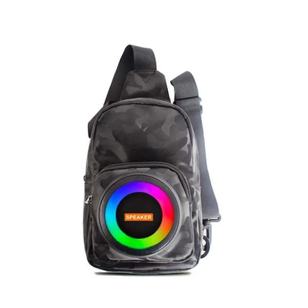 CH-M802 Sling Bag With Built-in RGB Bluetooth Speaker, USB, Aux, SD &amp; Type-C Charging