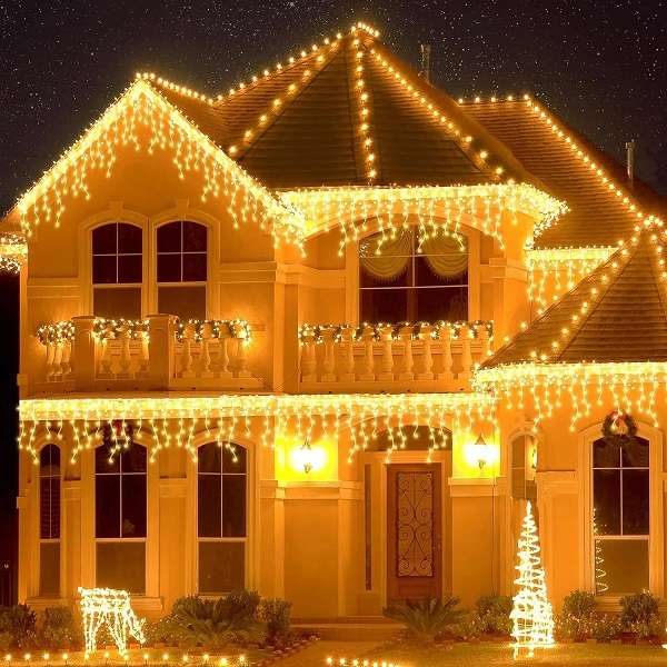 ZYF-D97 Warm White LED Clear Cable Fairy Curtain Light With Tail Plug Extension Across 3m × 70cm...