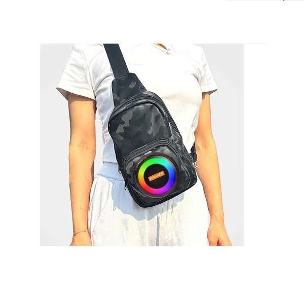 CH-M802 Sling Bag With Built-in RGB Bluetooth Speaker, USB, Aux, SD &amp; Type-C Charging