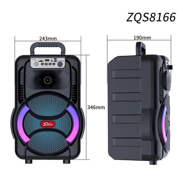 Sing-E ZQS8166 4" RGB Karaoke Speaker 20W Bass Boost 3000mAh + Mic &amp; Remote