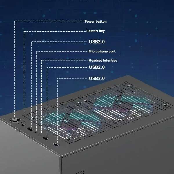 Hestart Computer Empty Chassis ATX/Micro  ATX/Mini ITX HDD Slot x 1 SSD Slot x 1