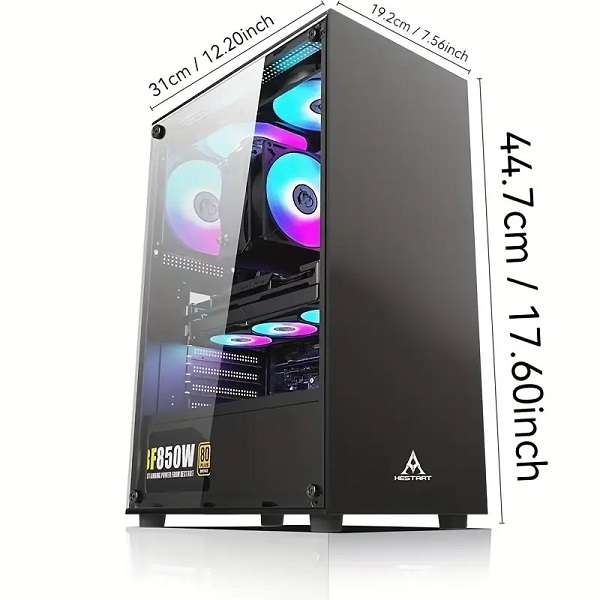 Hestart Computer Empty Chassis ATX/Micro  ATX/Mini ITX HDD Slot x 1 SSD Slot x 1