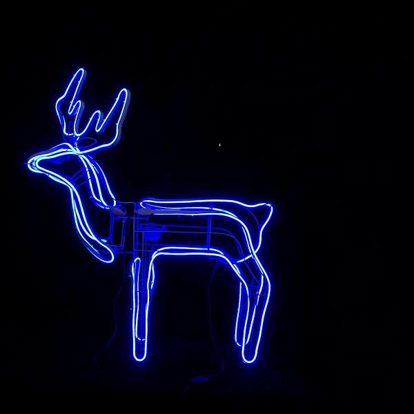 ZYF-D212 Bobble Head Flexible 11m LED Neon Light Reindeer Décor Foldable For Easy Storage Blue