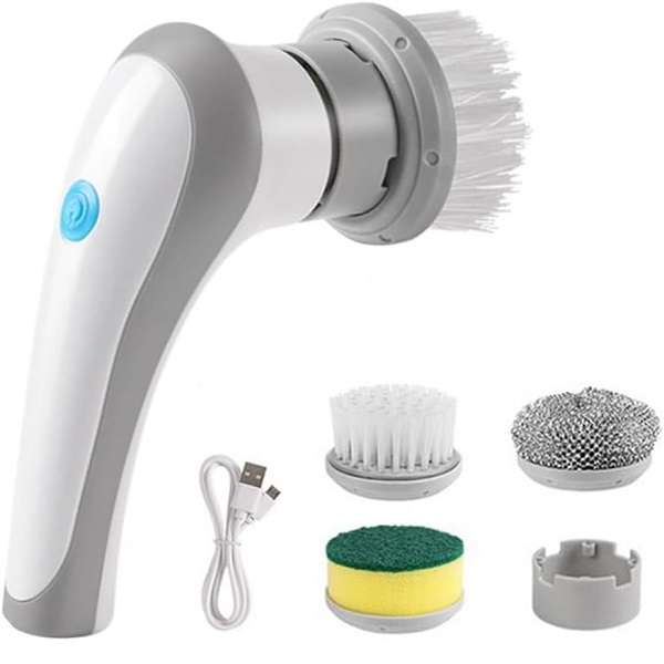 XM280 Rechargeable Handheld Electric Cleaning Brush With 3 Cleaning Heads