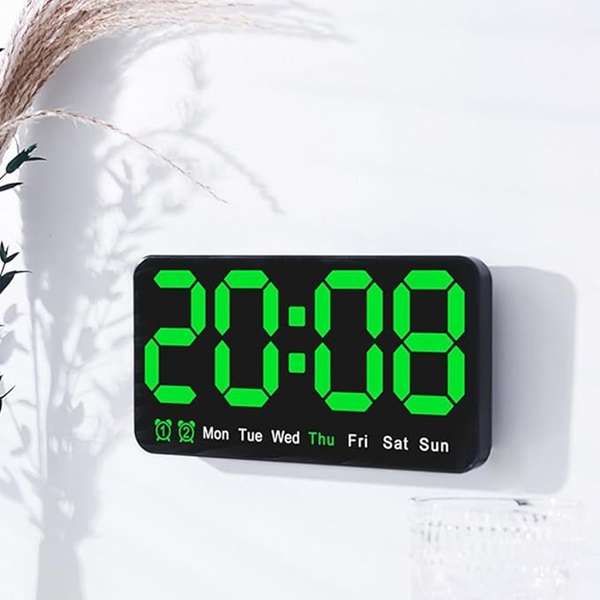 6638 Digital Alarm Clock With 2 LED Display