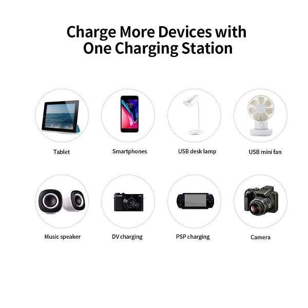 XF00084 220V 40 Port USB Charger 200W With Static Single Fan Automatic Heat Dissipation 2.4A/1A