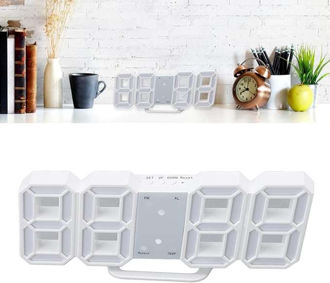 GH8018 3D LED Digital Desktop Modern Clock 3 Alarm Settings