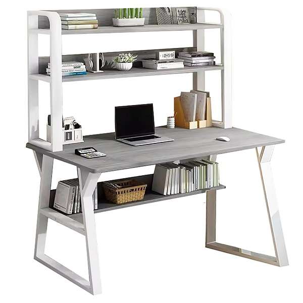 Modern Computer Study Bookcase Desk With Shevles 140cm x 60cm