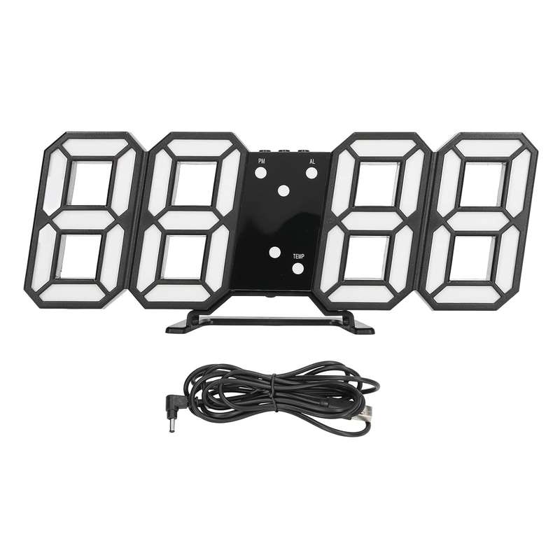 GH8018 3D LED Digital Desktop Modern Clock 3 Alarm Settings
