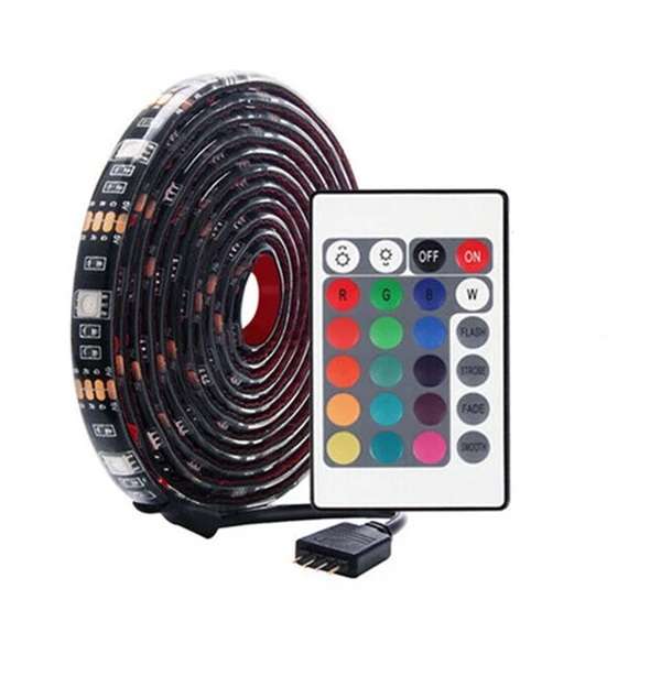 500009 USB LED Strip Lights TV Back Light 5050 RGB With Remote 5M