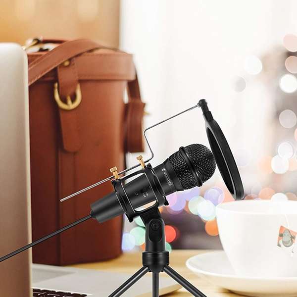 PM-214 Tripod Microphone Stand With Mini Pop Filter