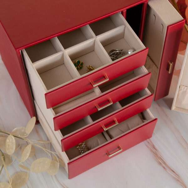 YD452915 Stacked 6 Compartment Drawer Jewellery Box 26.5cm x 18cm x 23cm