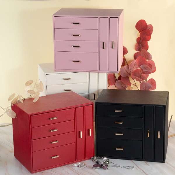 YD452915 Stacked 6 Compartment Drawer Jewellery Box 26.5cm x 18cm x 23cm