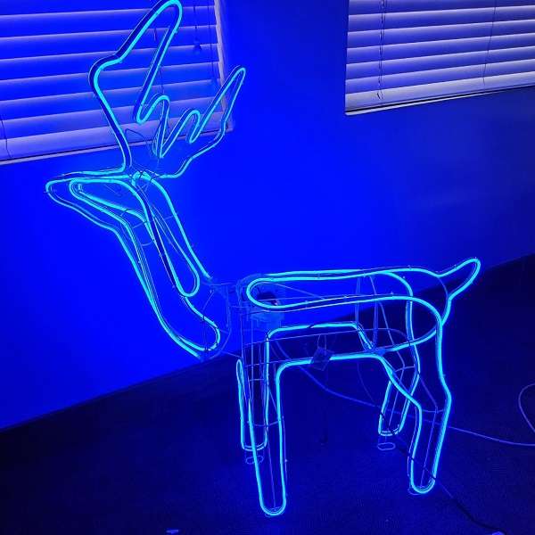 ZYF-D212 Bobble Head Flexible 11m LED Neon Light Reindeer Décor Foldable For Easy Storage Blue