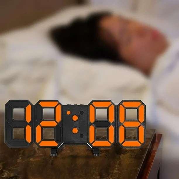GH8018 3D LED Digital Desktop Modern Clock 3 Alarm Settings