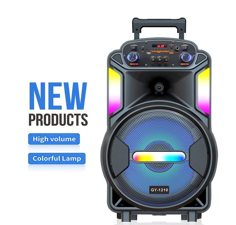 GY-1210 12" Portable Stereo Karaoke Speaker with Single Microphone 60W