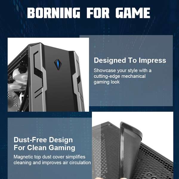The Eye of Eternity Hestart Liquid Cooled Desktop Gaming Empty Case ATX/Micro ATX/Mini ATX