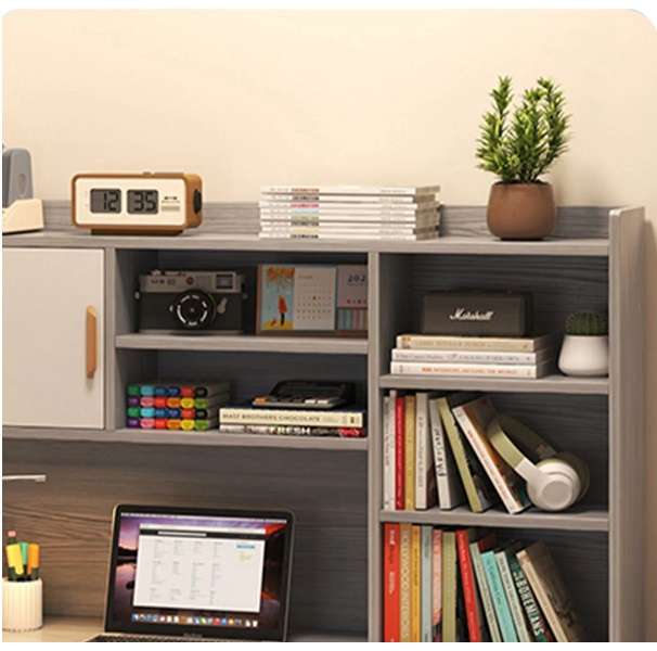 Modern Computer Study Desk With Bookshelf And Drawers 100cm x 40cm x 142cm