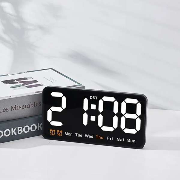 6638 Digital Alarm Clock With 2 LED Display
