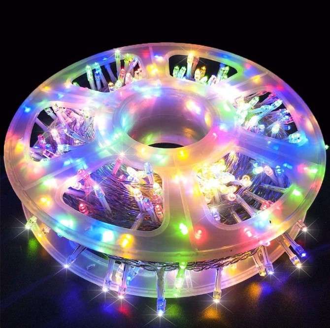 ZYF-D209 1 100M RGB 9V Fairy Light On White Cable With 8 Modes