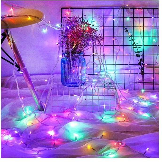 ZYF-D209 1 100M RGB 9V Fairy Light On White Cable With 8 Modes