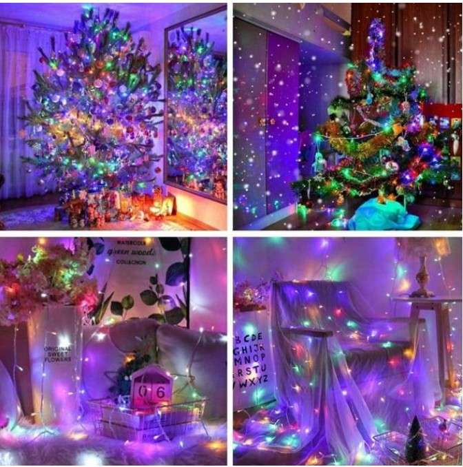 ZYF-D209 1 100M RGB 9V Fairy Light On White Cable With 8 Modes