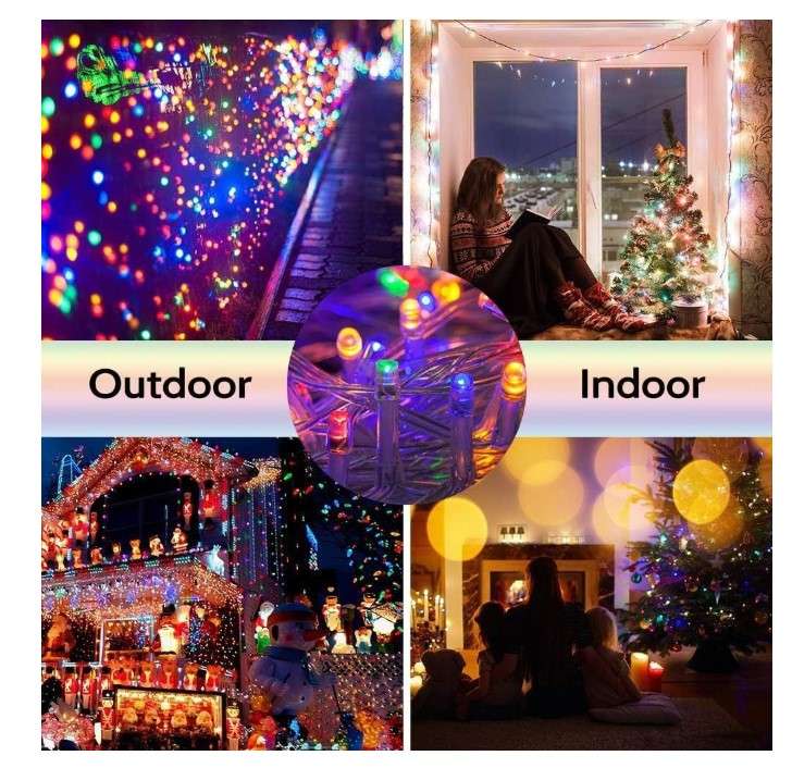 ZYF-D209 1 100M RGB 9V Fairy Light On White Cable With 8 Modes