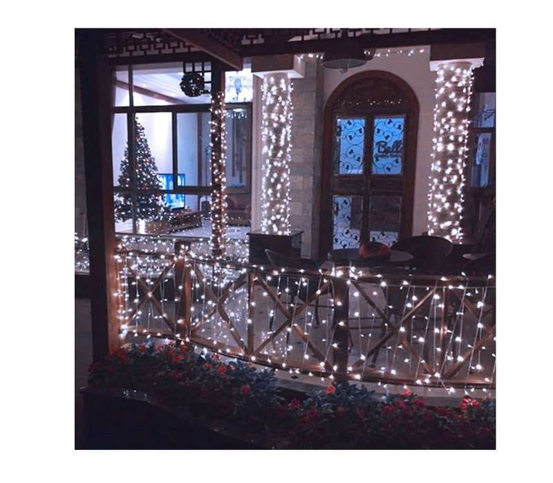 ZYF-D202 9V 100M White LED White Cable Fairy Light With 8 Combination Setting Mode