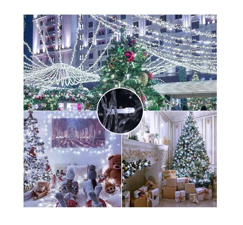 ZYF-D202 9V 100M White LED White Cable Fairy Light With 8 Combination Setting Mode