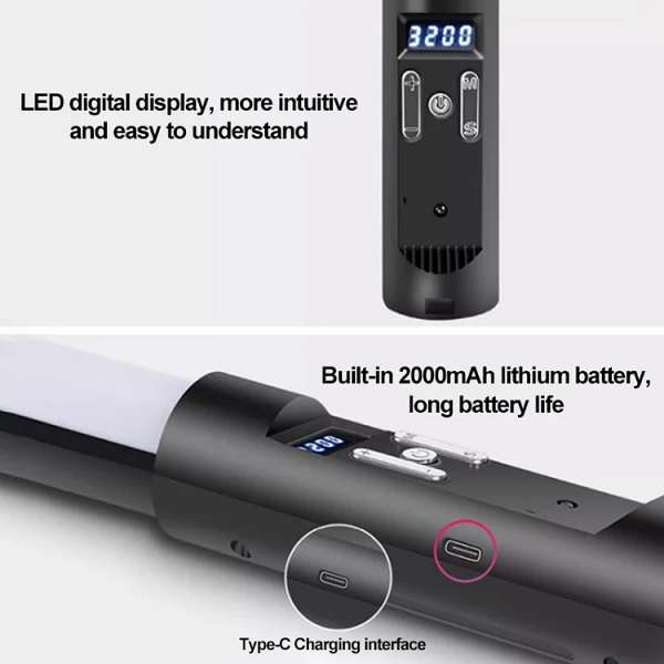 PM-198 Portable Video Making Handheld RGB  LED Stick Light