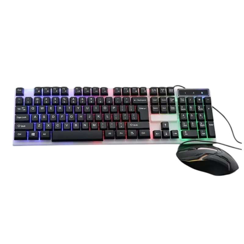 Colurful Light USB Gaming Combo Wired Keyboard &, Mouse Set