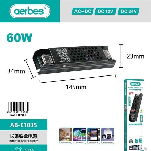 Aerbes AB-E1035 60W Internal LED Power Supply 12V 5A