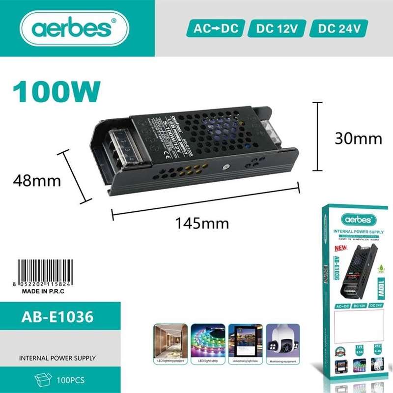 Aerbes AB-E1036 Internal 12V Power Supply 5.5A 100W