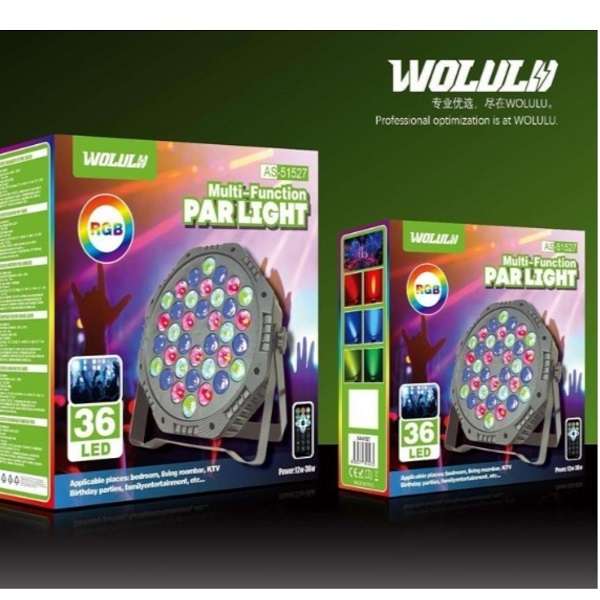 Wolulu AS-51527 36LED RGB Multi-function Par Light with Remote Control