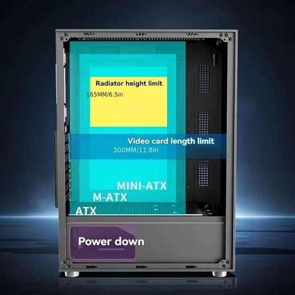 Hestart Computer Empty Chassis ATX/Micro  ATX/Mini ITX HDD Slot x 1 SSD Slot x 1