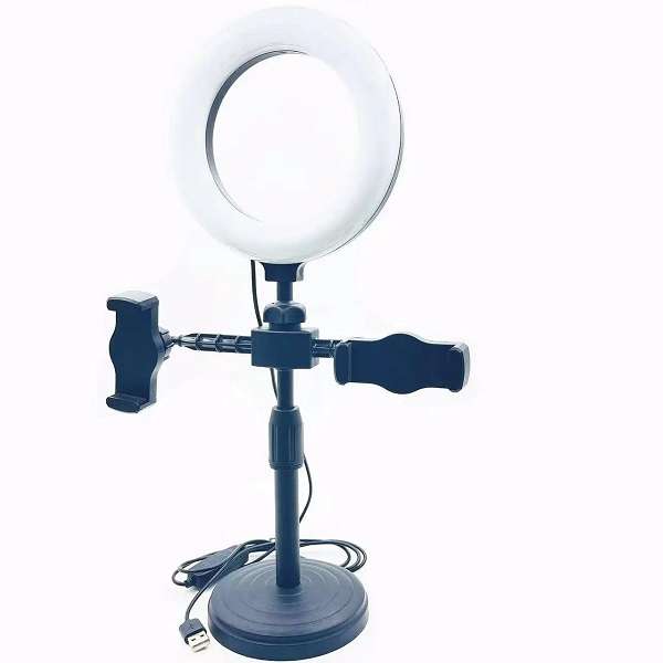 PM-193 Live Desktop Ring Light With 2 Phone  Holders