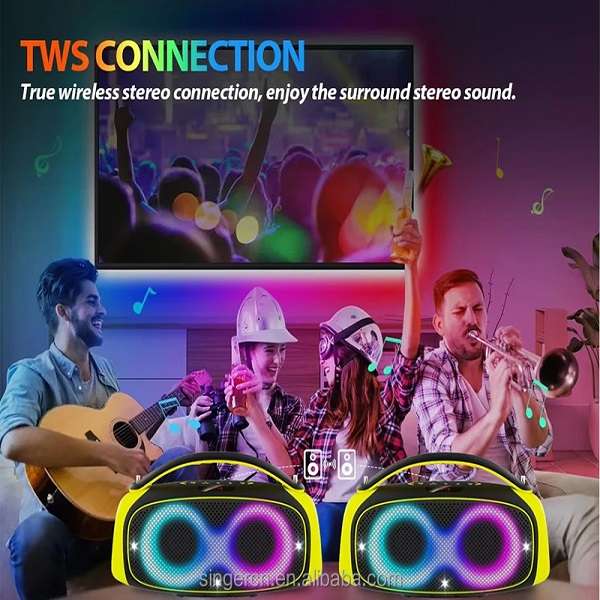 WGY-5502 80W Portable Bluetooth Karaoke  Speaker with 3600mAh Battery &amp; Dual Wireless Microph...