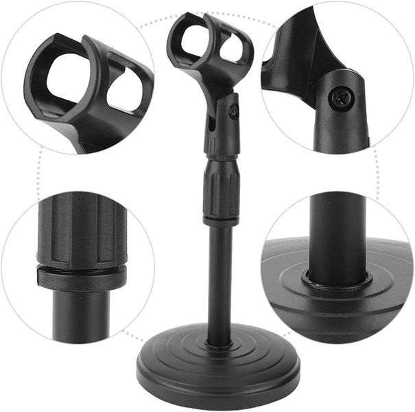 PM-215 Adjustable Mini Microphone Stand With Microphone Holder