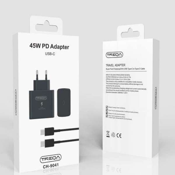 Treqa CH-9041 45W PD Adapter With PD Cable