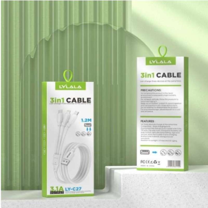 Lylala LY-C27 3 in 1 Cable 1.2m 3.1A