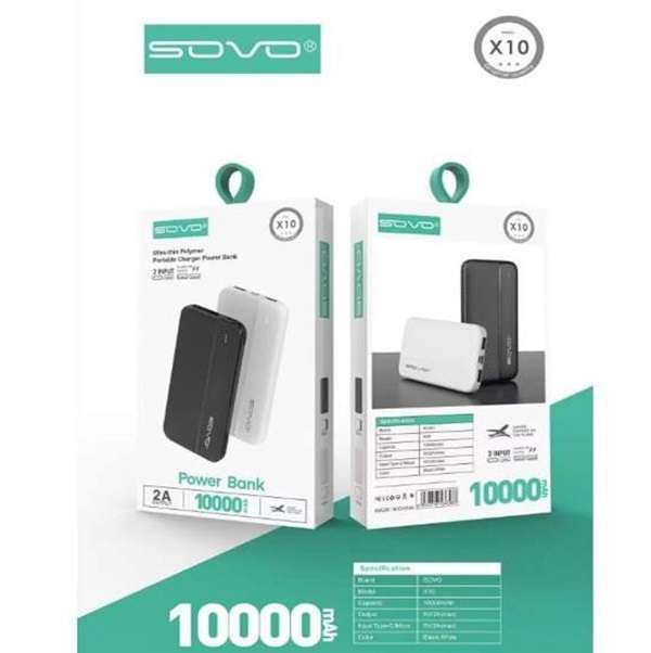 Sovo X1010000mah Power Bank With 2 USB Input