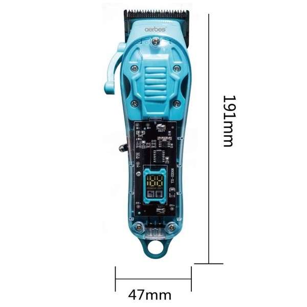 Aerbes AB-LF19 Transparent Rechargeable  Electric Barber Hair Trimmer 1200mah Battery With Digita...
