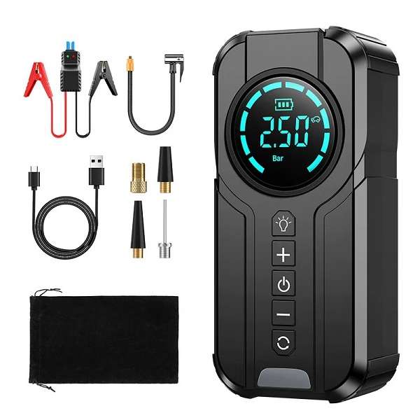 JG20375533 2 in 1 Portable 12V Car Jump Starter And 180psi Tyre Air Pump With Digital Display