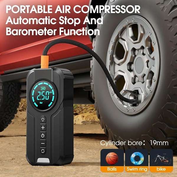 JG20375533 2 in 1 Portable 12V Car Jump Starter And 180psi Tyre Air Pump With Digital Display