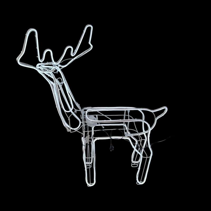 ZYF-D211 Fold Up Silicone Reindeer LED Neon Décor Light White With Moving Head And 11M LED Lights