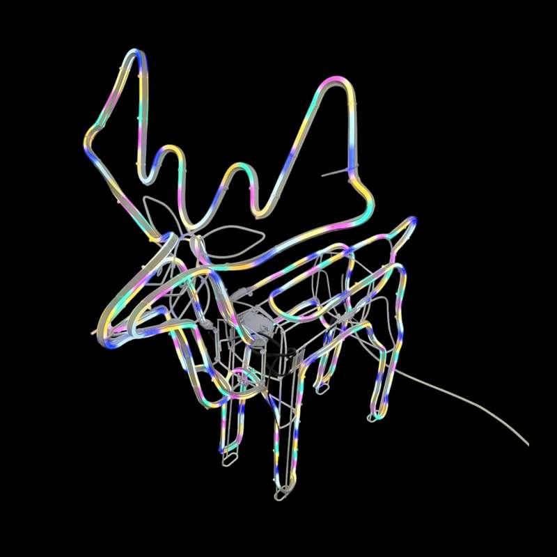 ZYF-D210 Fold Up Reindeer LED Neon Décor Light RGB With Moving Head And 11M LED Lights