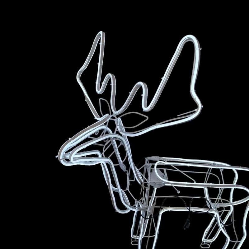 ZYF-D211 Fold Up Silicone Reindeer LED Neon Décor Light White With Moving Head And 11M LED Lights
