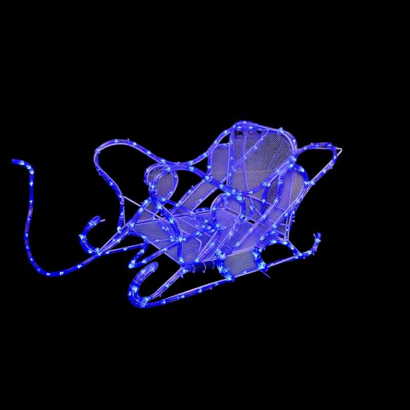ZYF-D220 Reindeer Sledge With 12M LED Tube Lights Blue